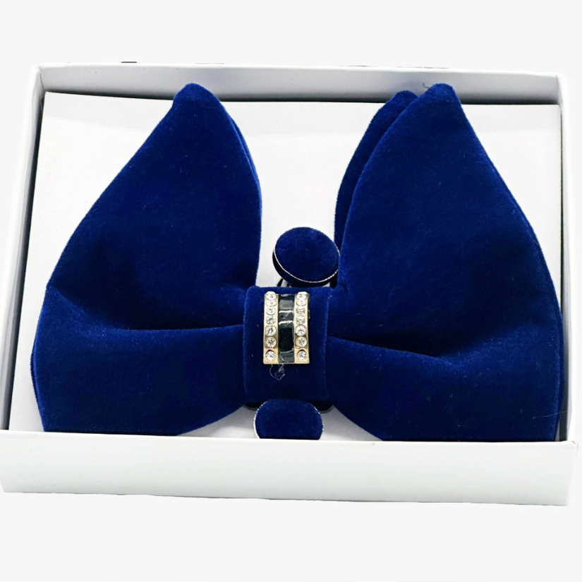 Baggi Bowtie With Cuff Buttons - Blue