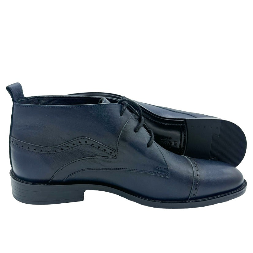 Baggi Leather Ankle Boot - Blue