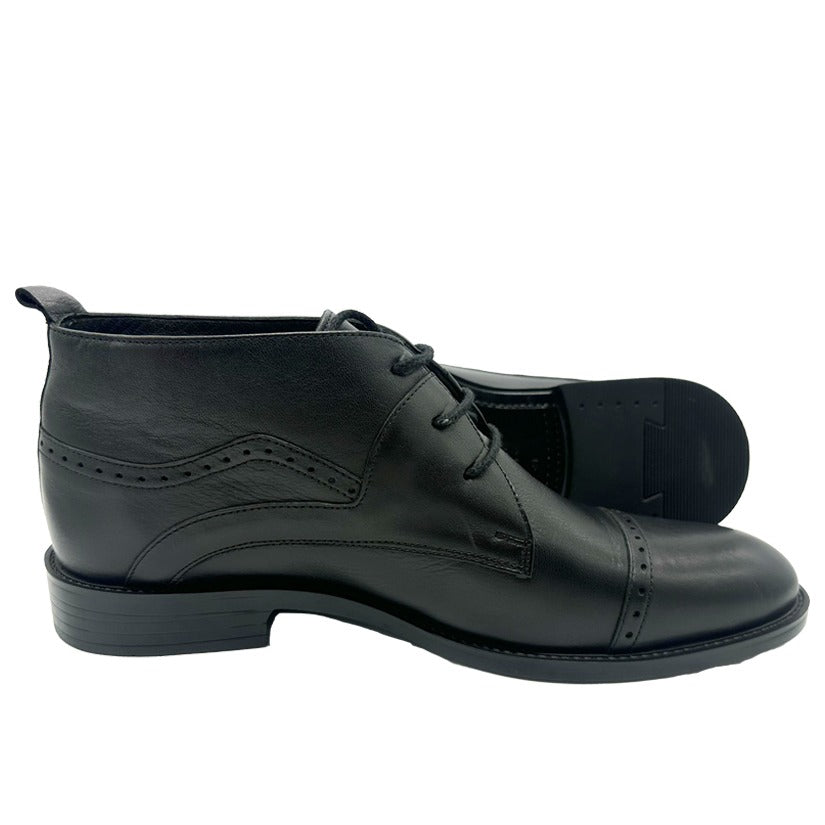 Baggi Leather Ankle Boots - Black