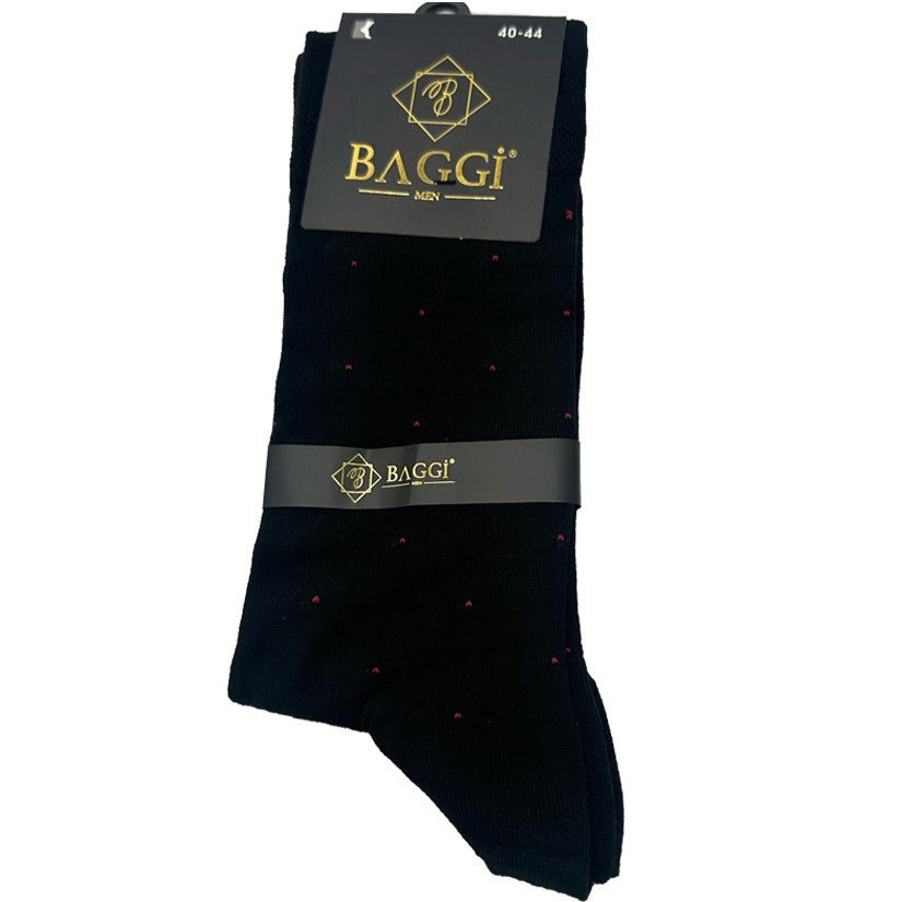 Baggi Men Stockings - Black_Red Dotted