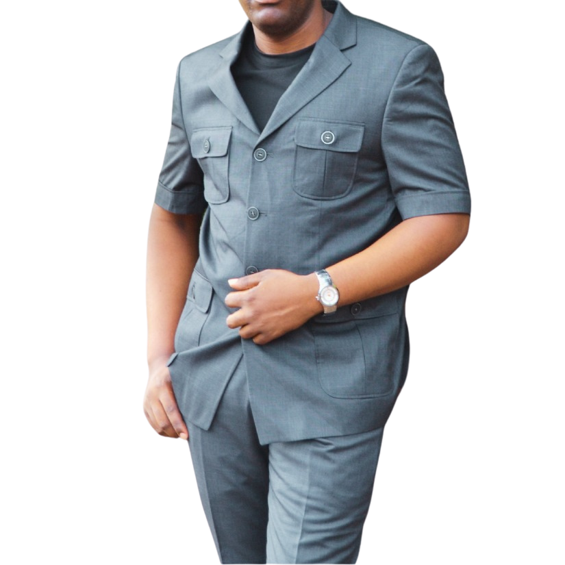 Baggi gray Kaunda short sleeve suits