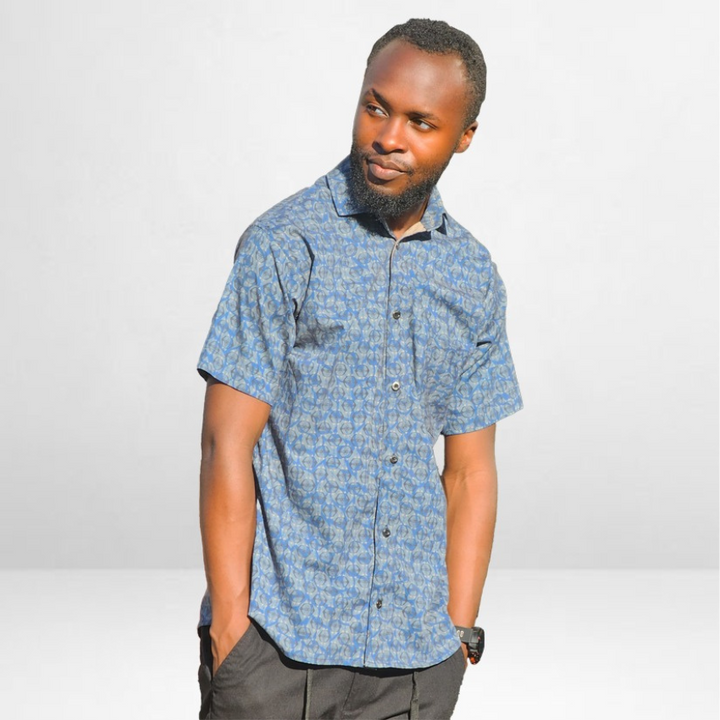 Short sleeved shirt - Azure blue berry