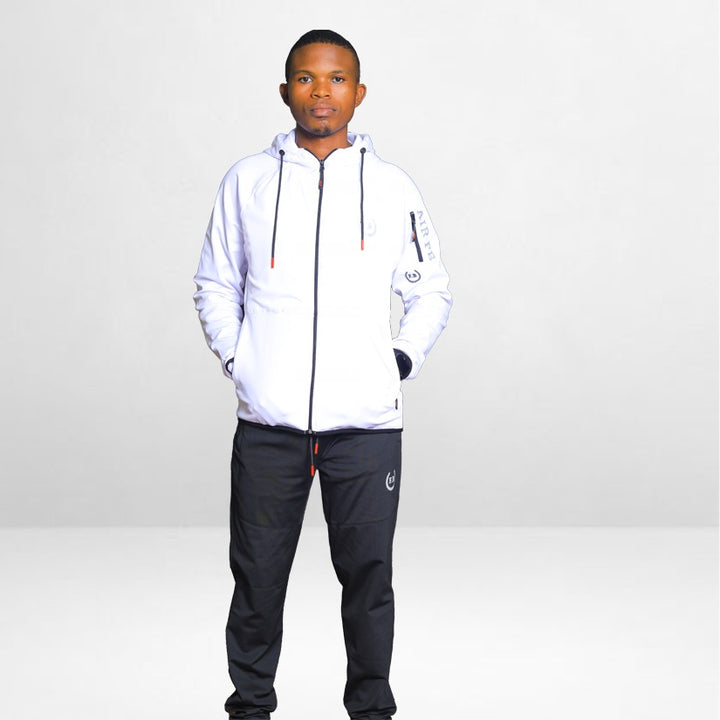 Air FB Tracksuit - White with black pant