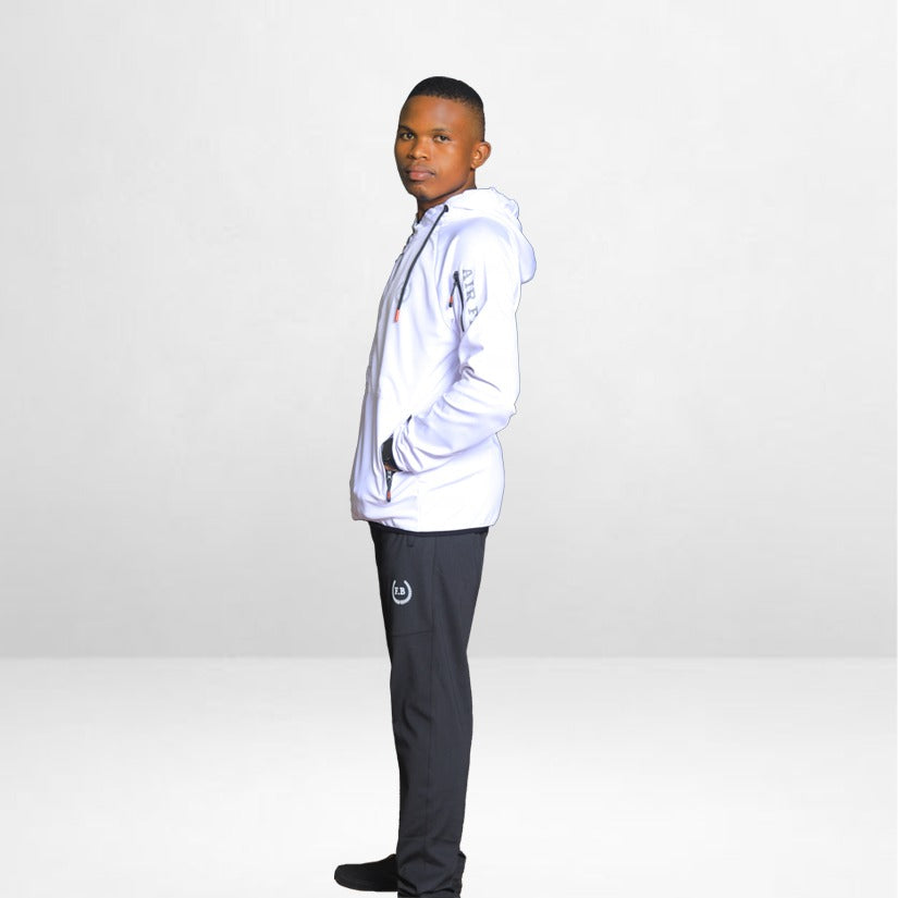 Air FB Tracksuit - White with black pant