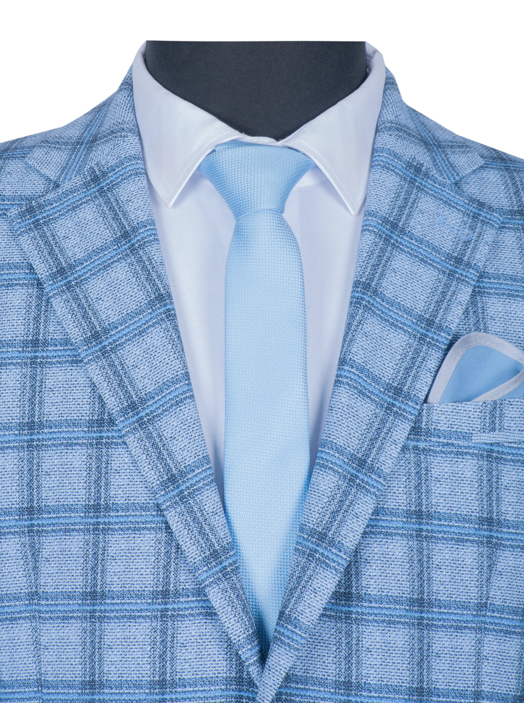 Skyline check suit  - light blue gray checkered